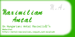 maximilian antal business card